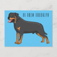 Rottweiler dog cartoon illustration