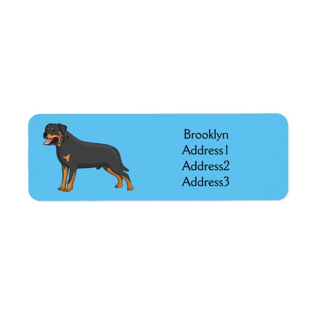 Rottweiler dog cartoon illustration  return address label (Front)