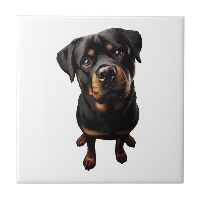 rottweiler dog ceramic tile (Front)