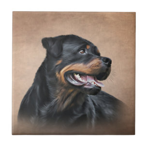Rottweiler dog ceramic tile