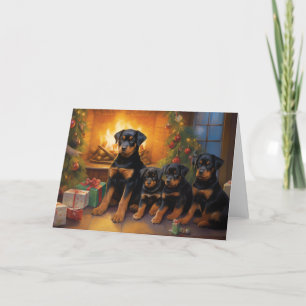 Rottweiler dog Christmas card