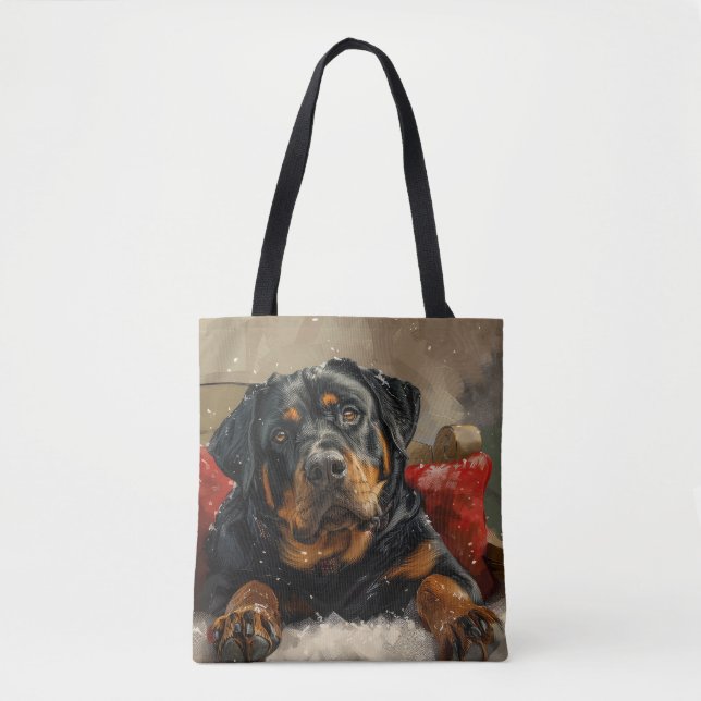 Rottweiler Dog Christmas Festive  Tote Bag (Front)