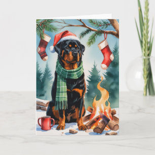 Rottweiler Dog Christmas Greeting Card