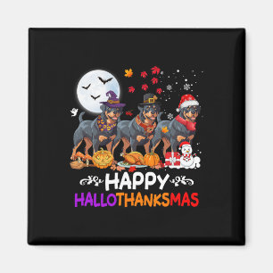 Rottweiler Dog Christmas Happy Hallothankmas Thank Magnet