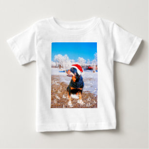 Rottweiler Dog Christmas Painting Baby T-Shirt