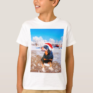 Rottweiler Dog Christmas Painting T-Shirt