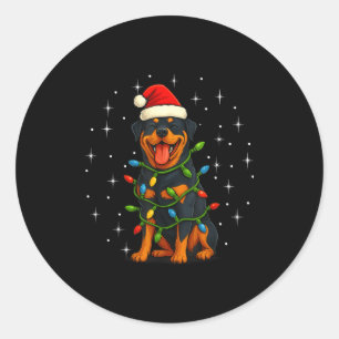 Rottweiler Dog Christmas Pj Pajama Men Women Pjs F Classic Round Sticker
