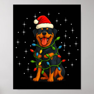 Rottweiler Dog Christmas Pj Pajama Men Women Pjs F Poster