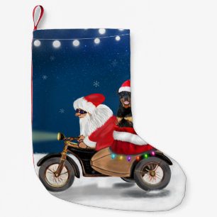 Rottweiler Dog Christmas Santa Claus   Small Christmas Stocking