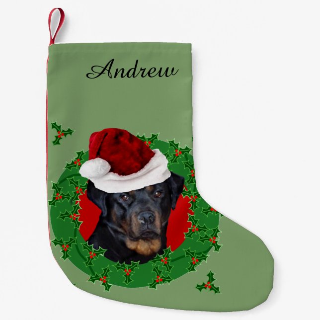 Rottweiler dog Christmas Stocking (Front)