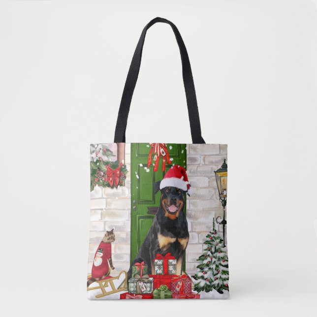 Rottweiler Dog Christmas  Tote Bag (Front)