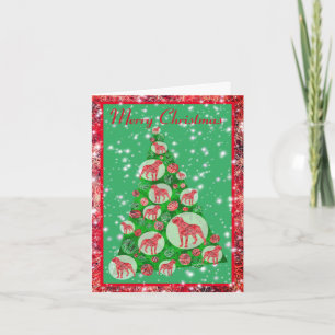 Rottweiler Dog Christmas Tree on Cute Holiday Card