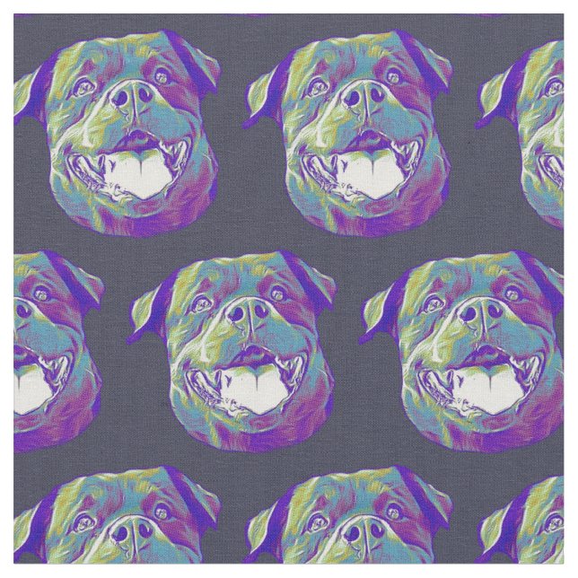Rottweiler dog Custom Fabric (Close Up)