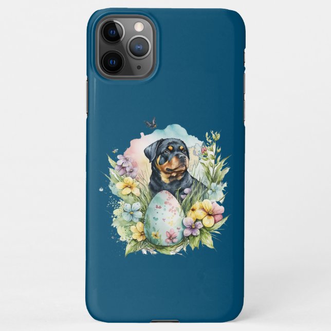 Rottweiler Dog Easter Egg, Happy Easter Rottweiler iPhone Case (Back)