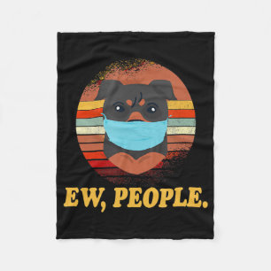 ROTTWEILER Dog Ew People Dog Wearing A Face Mask Fleece Blanket