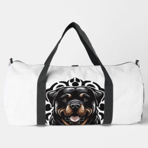 Rottweiler Dog Face Duffle Bag