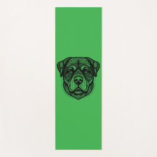 Rottweiler Dog Face Line Art Yoga Mat
