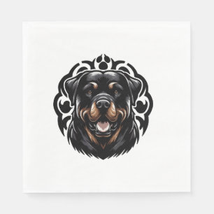 Rottweiler Dog Face Napkin