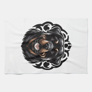 Rottweiler Dog Face Tea Towel