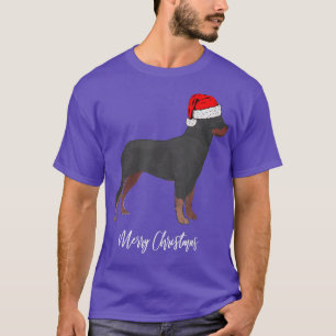 Rottweiler Dog Family Merry Christmas Gift Santa P T-Shirt