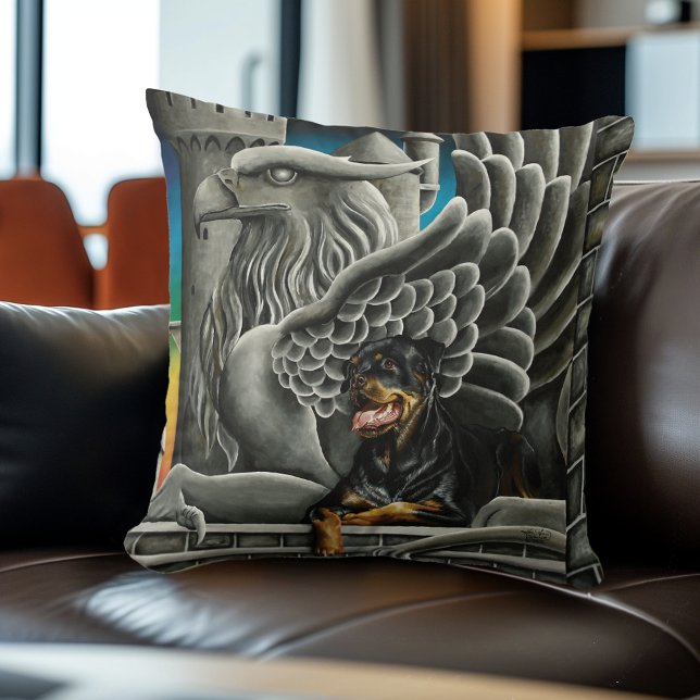 Rottweiler Dog Gargoyle Fantasy Cushion (Creator Uploaded)