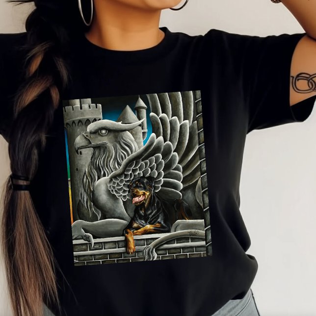 Rottweiler Dog Gargoyle Fantasy T-Shirt (Creator Uploaded)