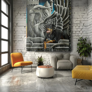 Rottweiler Dog Gargoyle Fantasy Tapestry