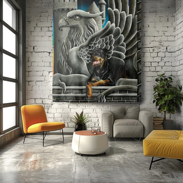 Rottweiler Dog Gargoyle Fantasy Tapestry (Creator Uploaded)
