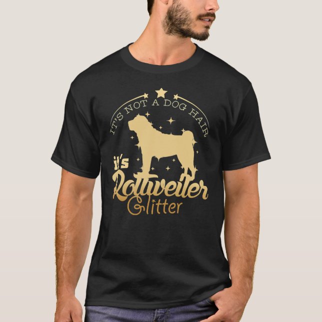 Rottweiler Dog Glitter Dog Hair T-Shirt (Front)