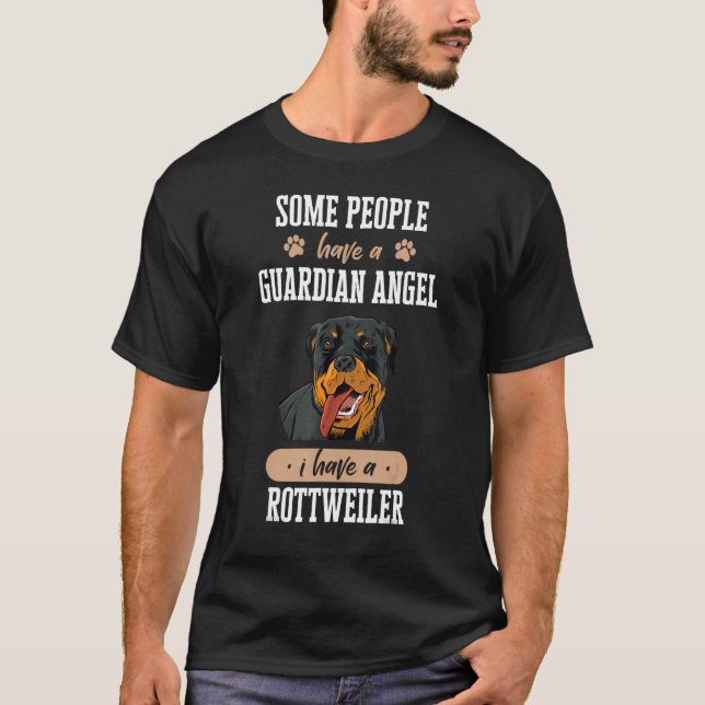 Rottweiler Dog Guardian Angel T-Shirt (Front)