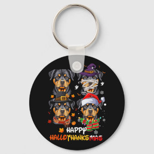 Rottweiler Dog Hallothanksmas Halloween Thanksgivi Key Ring
