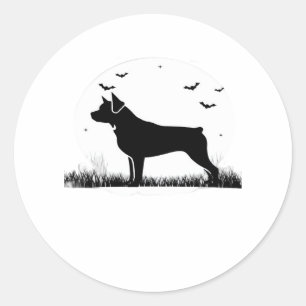 Rottweiler Dog – Halloween Moon Silhouette Oversiz Classic Round Sticker