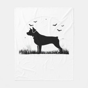 Rottweiler Dog – Halloween Moon Silhouette Oversiz Fleece Blanket