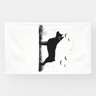 Rottweiler Dog  Halloween Moon Silhouette Oversize Banner