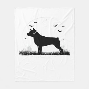 Rottweiler Dog Halloween Moon Silhouette Oversize Fleece Blanket