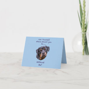 Rottweiler Dog Hand Drawn Digital Art Adorable Card
