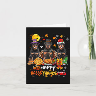 Rottweiler Dog Happy Halloween Thanksgiving Merry Card