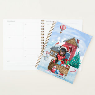 Rottweiler Dog In snow Christmas Dog House Planner