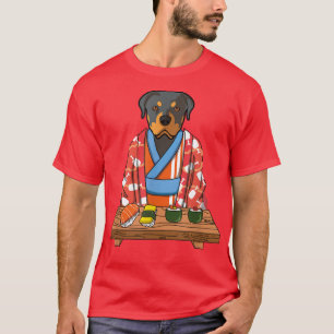 Rottweiler Dog Kimono Kawaii Japanese Foodie Sushi T-Shirt
