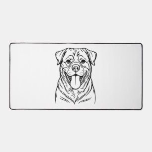 Rottweiler Dog Line Art � minimalist art line Desk Mat