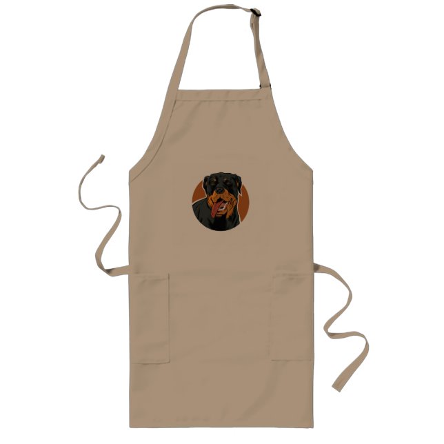 Rottweiler Dog Lover Design Long Apron (Front)