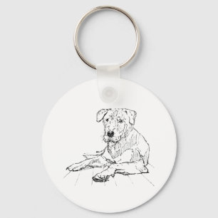 Rottweiler Dog Lover Minimalist Illustration Key Ring