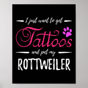 Rottweiler Dog Lover Tattoo Funny Dog Mum Gift Ide Poster
