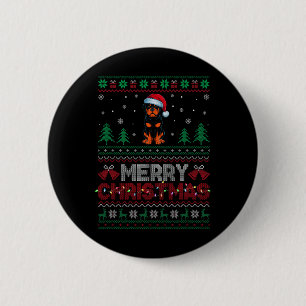 Rottweiler Dog Lovers Santa Hat Christmas Tree Lig 6 Cm Round Badge
