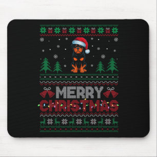 Rottweiler Dog Lovers Santa Hat Christmas Tree Lig Mouse Pad