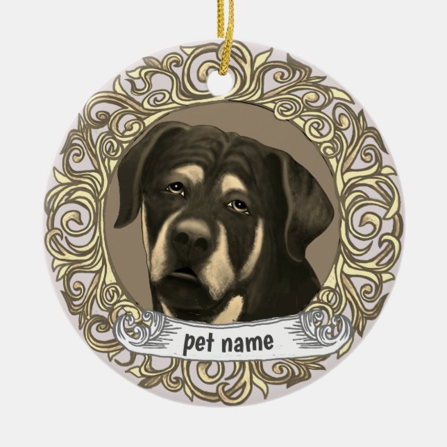 Rottweiler Dog Loving Memory ornament (Front)
