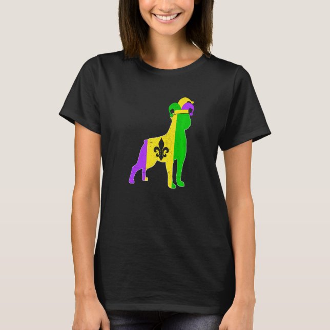 Rottweiler Dog Mardi Gras Carnivals Funny Puppy Je T-Shirt (Front)