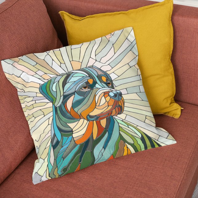 Rottweiler dog - mosaic art cushion (Creator Uploaded)