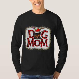 Rottweiler Dog Mum Buffalo Plaid Xmas Pajama Reind T-Shirt