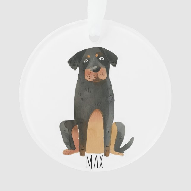 Rottweiler Dog Ornament (Front)